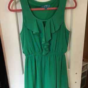 Francesca’s green ruffle dress